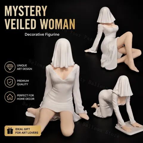 Halloween 2026 New Mystery Veiled Woman Figurine Gothic Ghost Lady PVC Statue Halloween Decoration Desktop Ornament Shelf Decor