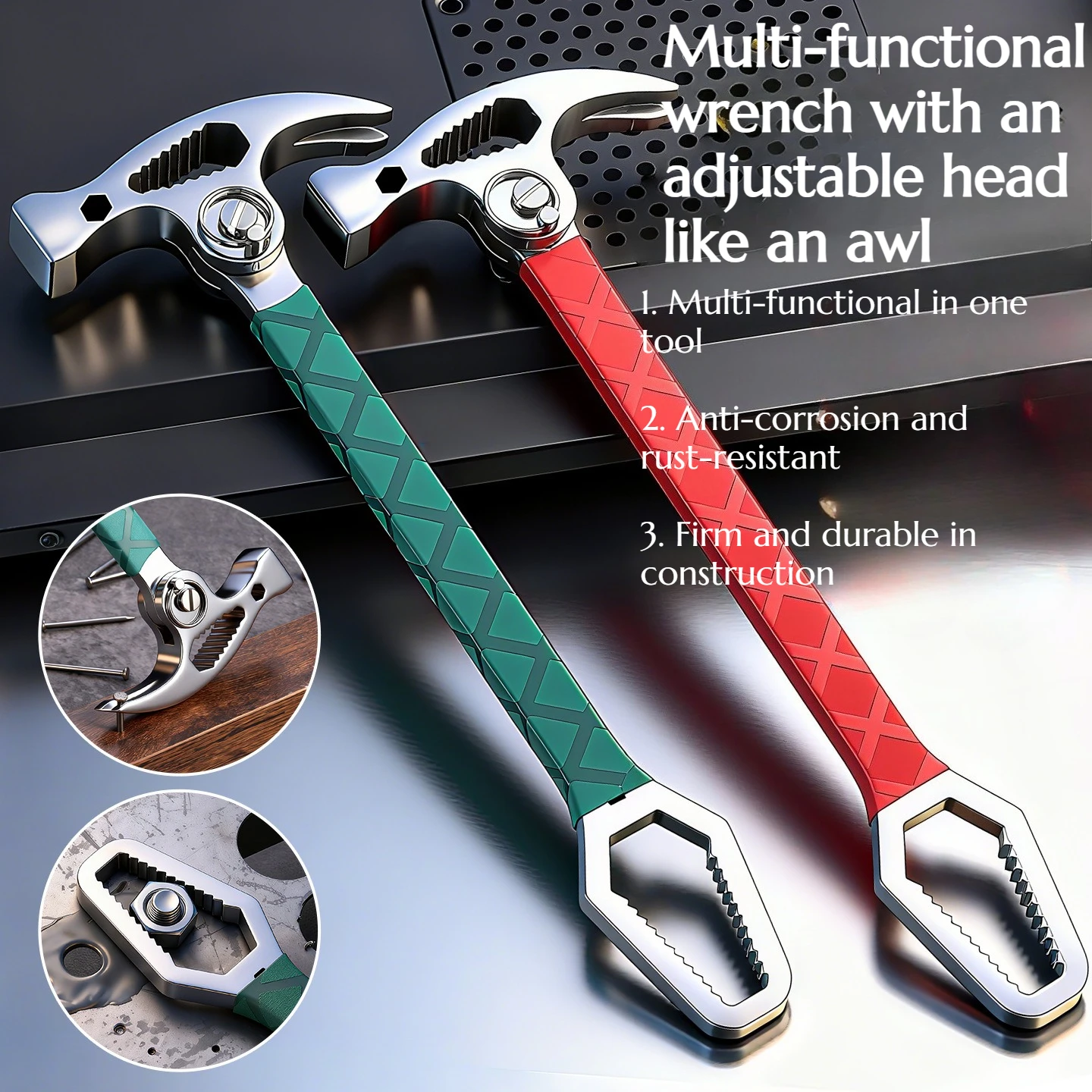 Multi-functional Combined Adjustable V-shaped Adjustable Multi-head Hammer Wrench and Mini Nail Driver Anti-rust wear-resistant
Multi-functional Combined Adjustable V-shaped Adjustable Multi-head Hammer Wrench and Mini Nail Driver Anti-rust wear-resistant