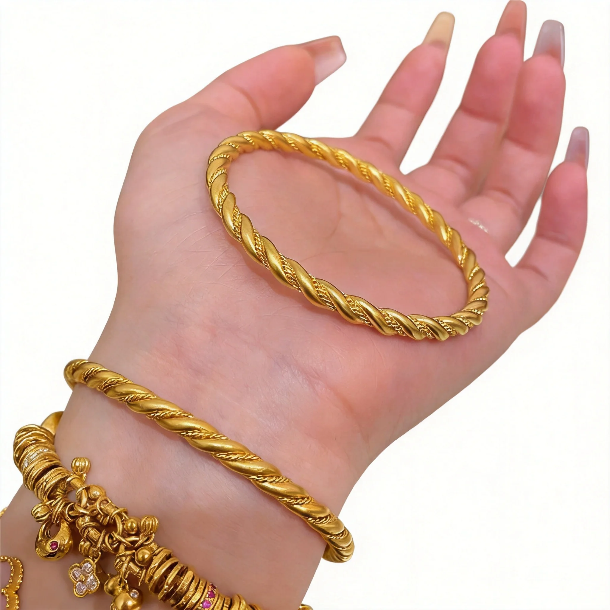 Chinese Style Lucky Wealth Blessing Twisted Rope Bangle Vintage Gold Tone Closed Bangle For Women Retro Stackable Wrist Jewelry
Chinese Style Lucky Wealth Blessing Twisted Rope Bangle Vintage Gold Tone Closed Bangle For Women Retro Stackable Wrist Jewelry