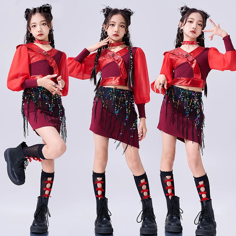 Girl Group Red Suit Jazz Dance Clothes Street Dance Hip Hop Top Skirt Suit Performance Music Festival Catwalk Outfits DQL9997
Girl Group Red Suit Jazz Dance Clothes Street Dance Hip Hop Top Skirt Suit Performance Music Festival Catwalk Outfits DQL9997