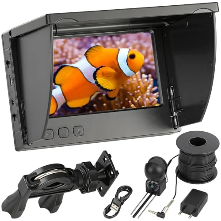 Underwater Fishing Camera for Ice, Lake, Boat Kayak Use: IP68 Waterproof, LCD Display IR Night Vision, 98ft Cable, Portable Bat
Underwater Fishing Camera for Ice, Lake, Boat Kayak Use: IP68 Waterproof, LCD Display IR Night Vision, 98ft Cable, Portable Bat