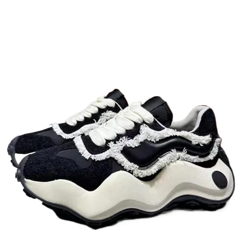 Europe/American Fashion Casual Training Shoes for Women's Genuine Leather Wave Platform Shoes Comfortable Breathable Daddy Shoes
Europe/American Fashion Casual Training Shoes for Women's Genuine Leather Wave Platform Shoes Comfortable Breathable Daddy Shoes