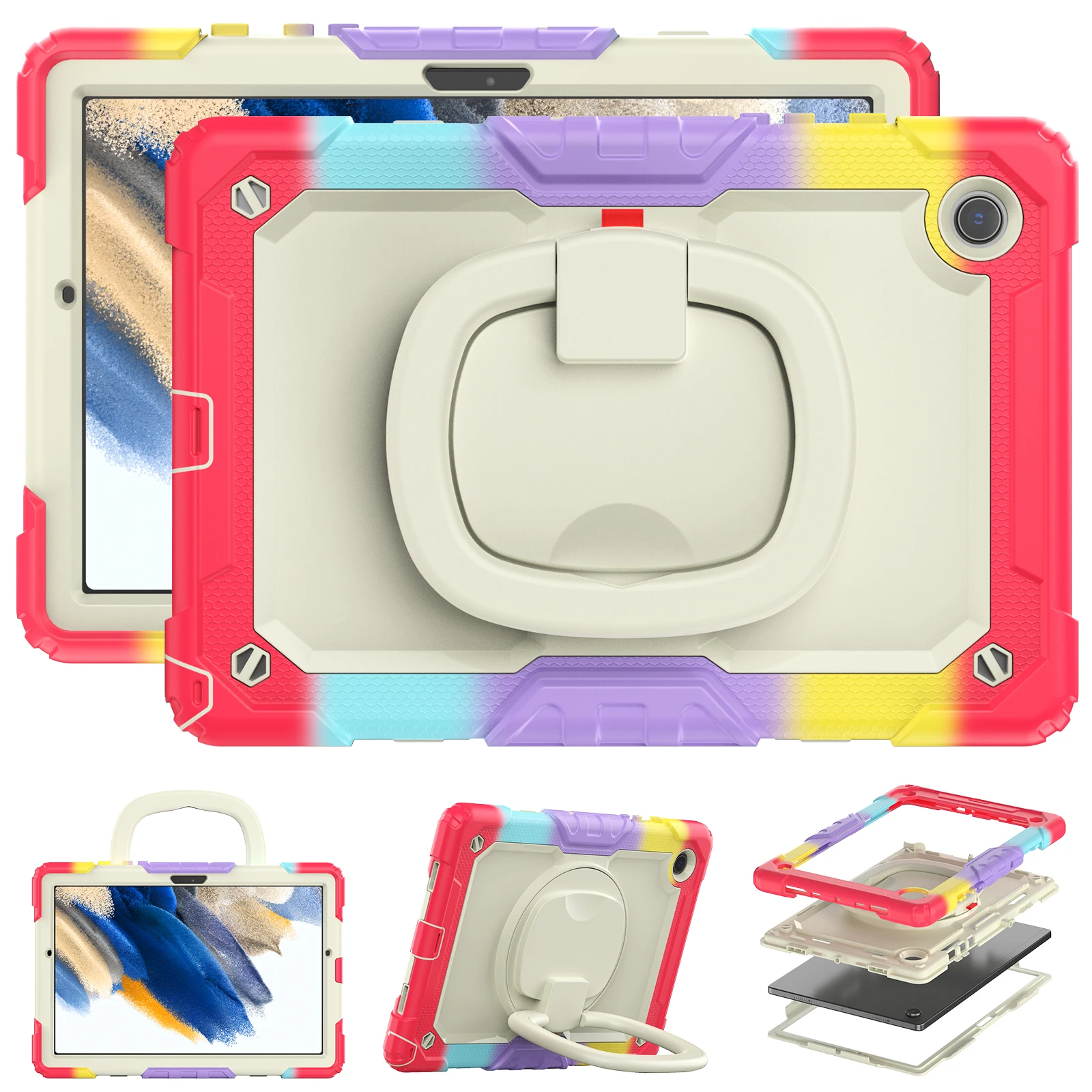 Heavy Duty Case For Samsung Galaxy Tab A8 10.5 2021 Model SM-X200 X205 X207 Rotating Stand Cover With Handle Grip Shoulder Strap
Heavy Duty Case For Samsung Galaxy Tab A8 10.5 2021 Model SM-X200 X205 X207 Rotating Stand Cover With Handle Grip Shoulder Strap