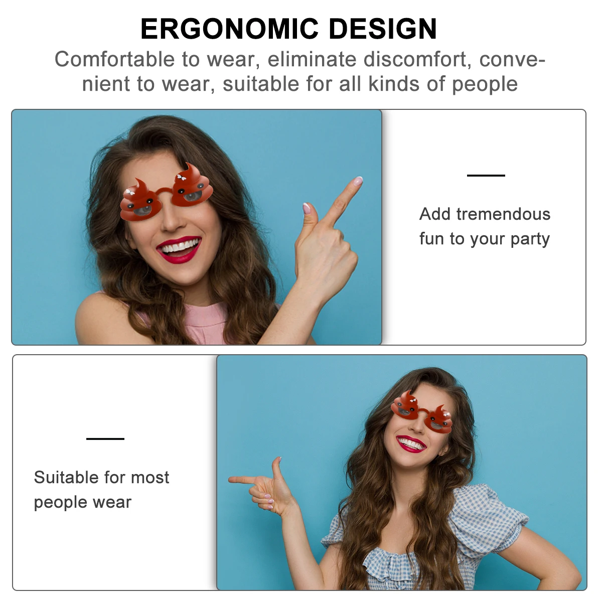 2pcs Poop Shaped Glasses for Funny Photo Props Material Novelty Eyewear Accessories Christmas Supplies
2pcs Poop Shaped Glasses for Funny Photo Props Material Novelty Eyewear Accessories Christmas Supplies