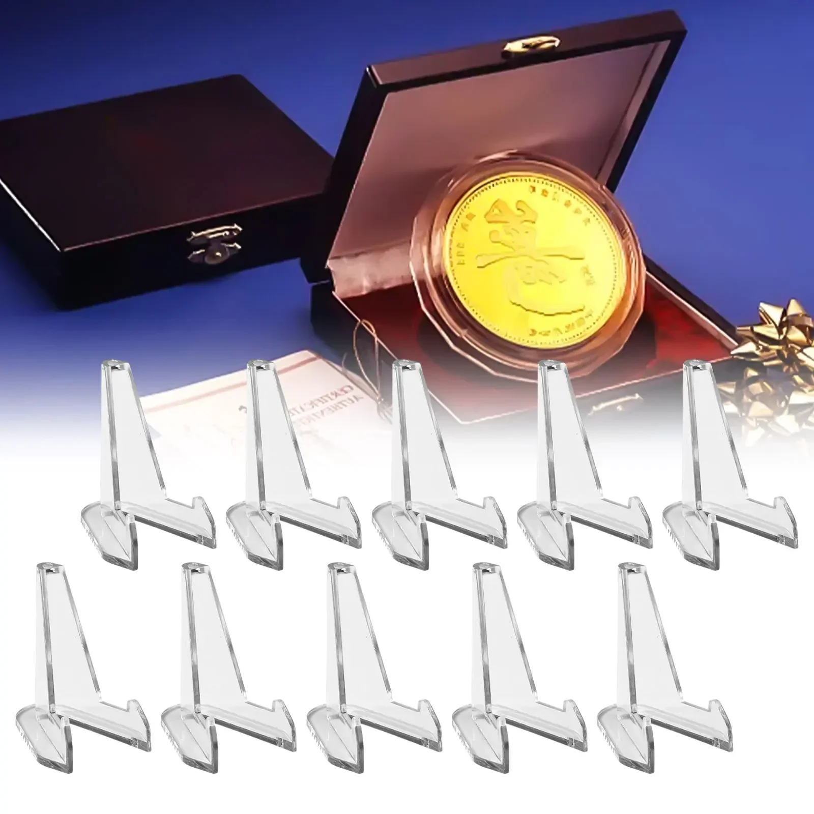 Clear Acrylic Coin Display Stand Holders Small Easel Rack Cards Com-memorative Challenge Coin Capsule Holder Supports 10 Pcs
Clear Acrylic Coin Display Stand Holders Small Easel Rack Cards Com-memorative Challenge Coin Capsule Holder Supports 10 Pcs