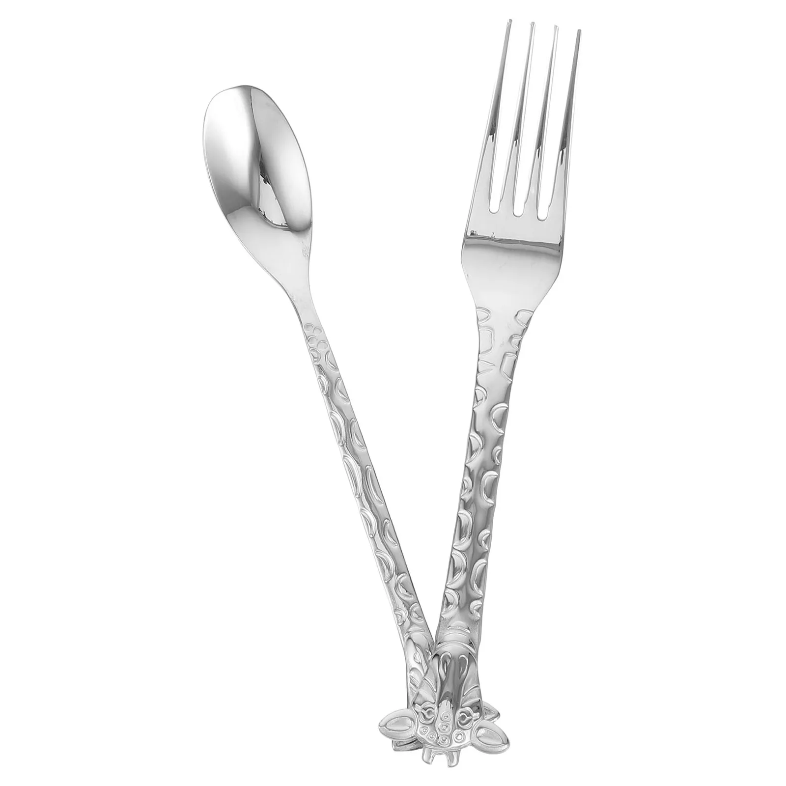 2pcs Stainless Steel Spoon Fork Set Polished Mirror Finish Quality Cartoon Handle Non Slip Comfortable Grip 
2pcs Stainless Steel Spoon Fork Set Polished Mirror Finish Quality Cartoon Handle Non Slip Comfortable Grip