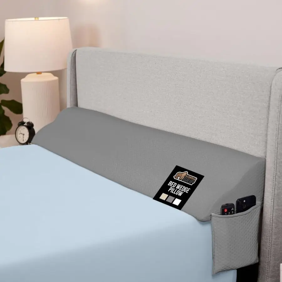 Queen Bed Wedge Pillow for Headboard Gap, Filler Between Mattress Gaps, US Designed, Comfortable Supportive High Density Cushion
Queen Bed Wedge Pillow for Headboard Gap, Filler Between Mattress Gaps, US Designed, Comfortable Supportive High Density Cushion