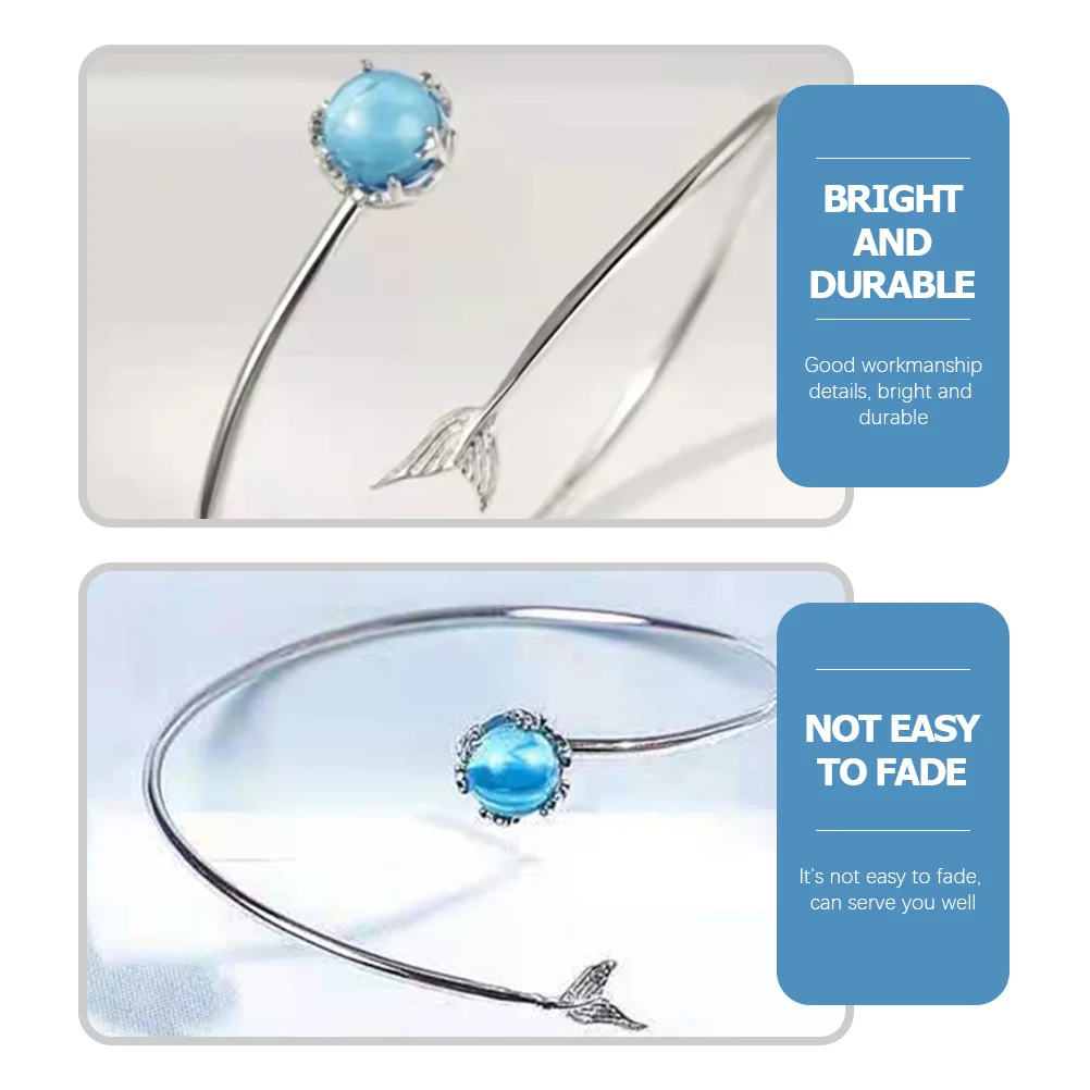 Mermaid Tail Charm Adjustable Open Bracelet Lightweight Metal Hand Jewelry Elegant Bangle Gift for Women Party Wedding
Mermaid Tail Charm Adjustable Open Bracelet Lightweight Metal Hand Jewelry Elegant Bangle Gift for Women Party Wedding