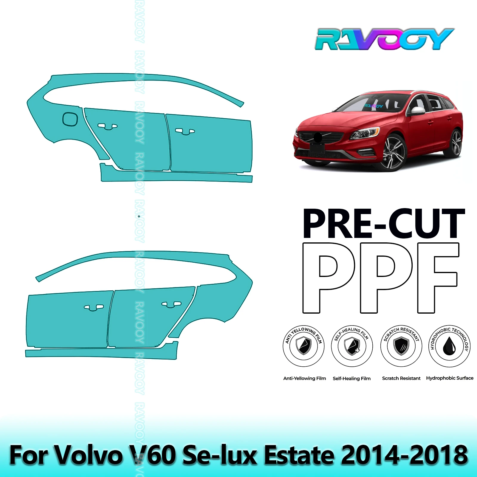 For Volvo V60 Se-lux Estate 2014-2018 8.5mil Clear Matte Pre-Cut PPF Door & A/B Pillar Kit TPU Paint Protection Film Set
For Volvo V60 Se-lux Estate 2014-2018 8.5mil Clear Matte Pre-Cut PPF Door & A/B Pillar Kit TPU Paint Protection Film Set