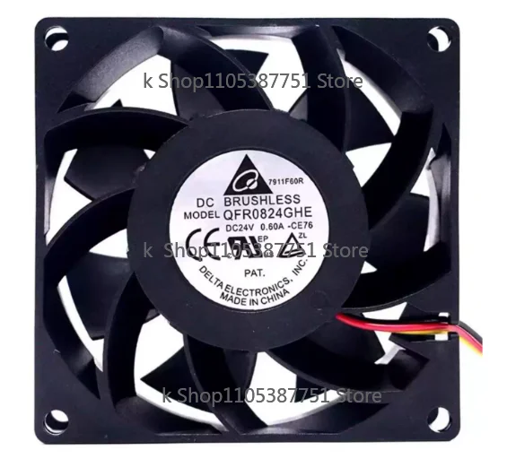 New For Delta QFR0824GHE -CE76 QFR0624UH 24V 0.60A 8cm 8038 3-wire Schneider Inverter Fan
New For Delta QFR0824GHE -CE76 QFR0624UH 24V 0.60A 8cm 8038 3-wire Schneider Inverter Fan