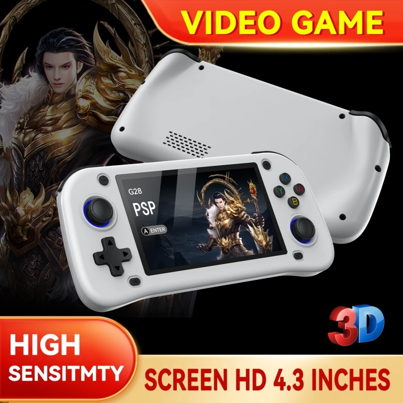 G28 Handheld Game Console LCD IPS Display 4.3 inches for PSP/PSI/N64 Video Game 2100mAh Battery 3D Rocker built-in 14647 Games
G28 Handheld Game Console LCD IPS Display 4.3 inches for PSP/PSI/N64 Video Game 2100mAh Battery 3D Rocker built-in 14647 Games