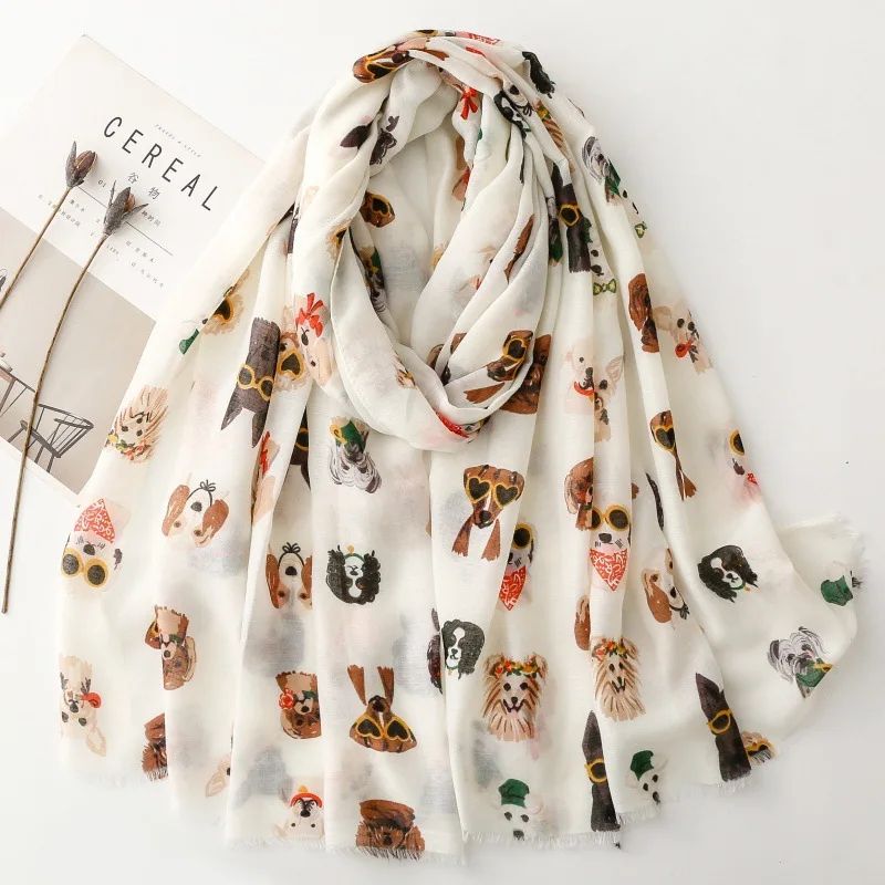 Luxury Women Viscose Scarf Summer Beach Shawl Dog Print Cotton Linen Feeling Animal Designer Tassel Muslim Hijab Wrap Turban
Luxury Women Viscose Scarf Summer Beach Shawl Dog Print Cotton Linen Feeling Animal Designer Tassel Muslim Hijab Wrap Turban