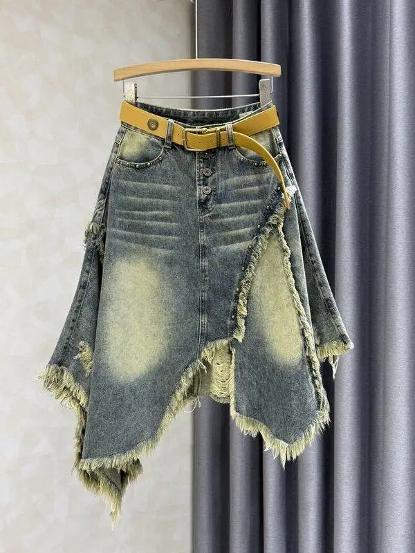Summer 2026 High Waist Denim Skirt Asymmetrical Hem Irregular Design Casual Leisure Women's Mid-Length Half Skirt
Summer 2026 High Waist Denim Skirt Asymmetrical Hem Irregular Design Casual Leisure Women's Mid-Length Half Skirt
