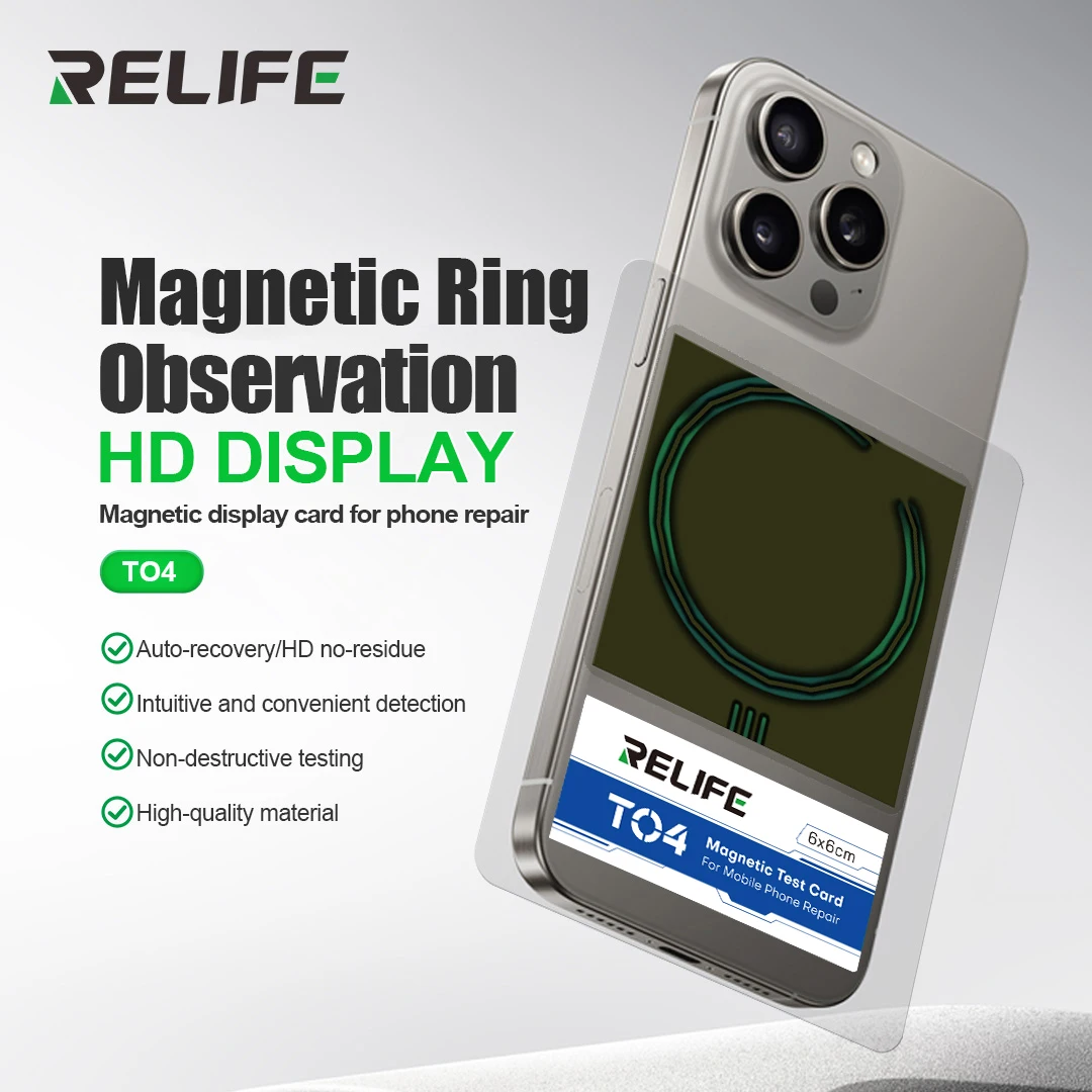 RELIFE TO4 Magnetic Test Card for Mobile Phone Repair Non-Destructive Testing High-definition Display Magnetic Card
RELIFE TO4 Magnetic Test Card for Mobile Phone Repair Non-Destructive Testing High-definition Display Magnetic Card