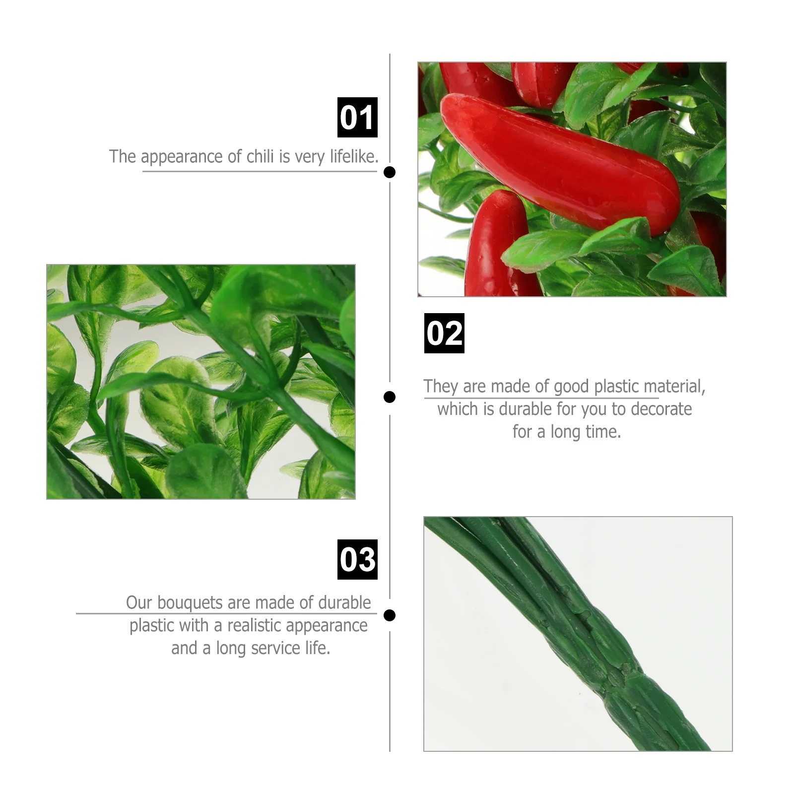 4pcs Plastic Plant Decor Chili Bouquet Artificial Green Plant Home Party Holiday DecorationFood Vegetable Display
4pcs Plastic Plant Decor Chili Bouquet Artificial Green Plant Home Party Holiday DecorationFood Vegetable Display