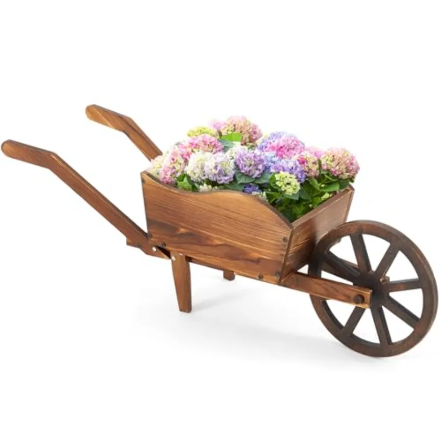 Wooden Wagon Flower Planter Cart Garden Planter Box with Wagon Wheels Cart for Home Garden Outdoor Balcony Decorative Patio Flo
Wooden Wagon Flower Planter Cart Garden Planter Box with Wagon Wheels Cart for Home Garden Outdoor Balcony Decorative Patio Flo