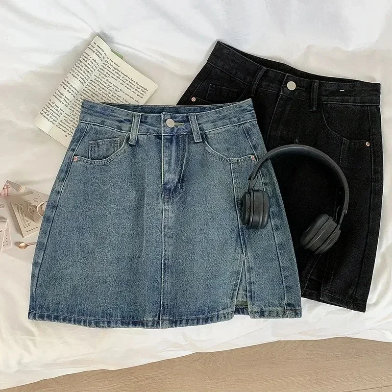 Denim Mini Skirts For Women Korean Style Summer 2025 Sexy Female Wide Leg Jeans Skirt Casual Vintage Blue Black High Quality
Denim Mini Skirts For Women Korean Style Summer 2025 Sexy Female Wide Leg Jeans Skirt Casual Vintage Blue Black High Quality