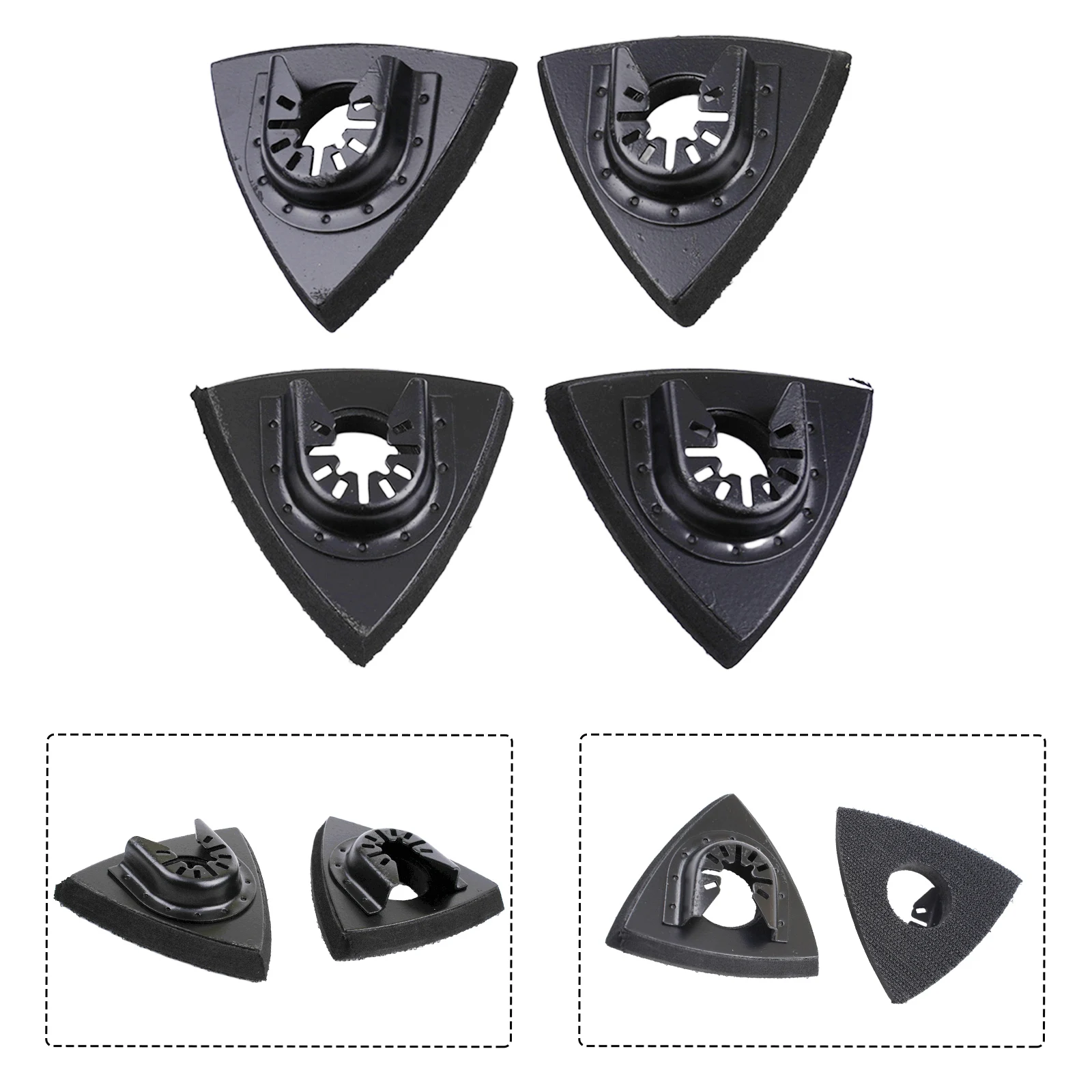 4pcs Sanding Pads Kit 80mm Triangle Sanding Pads For Multi-Tool Blades Oscillating Tool Trimming Machine Grinding Accessories
4pcs Sanding Pads Kit 80mm Triangle Sanding Pads For Multi-Tool Blades Oscillating Tool Trimming Machine Grinding Accessories