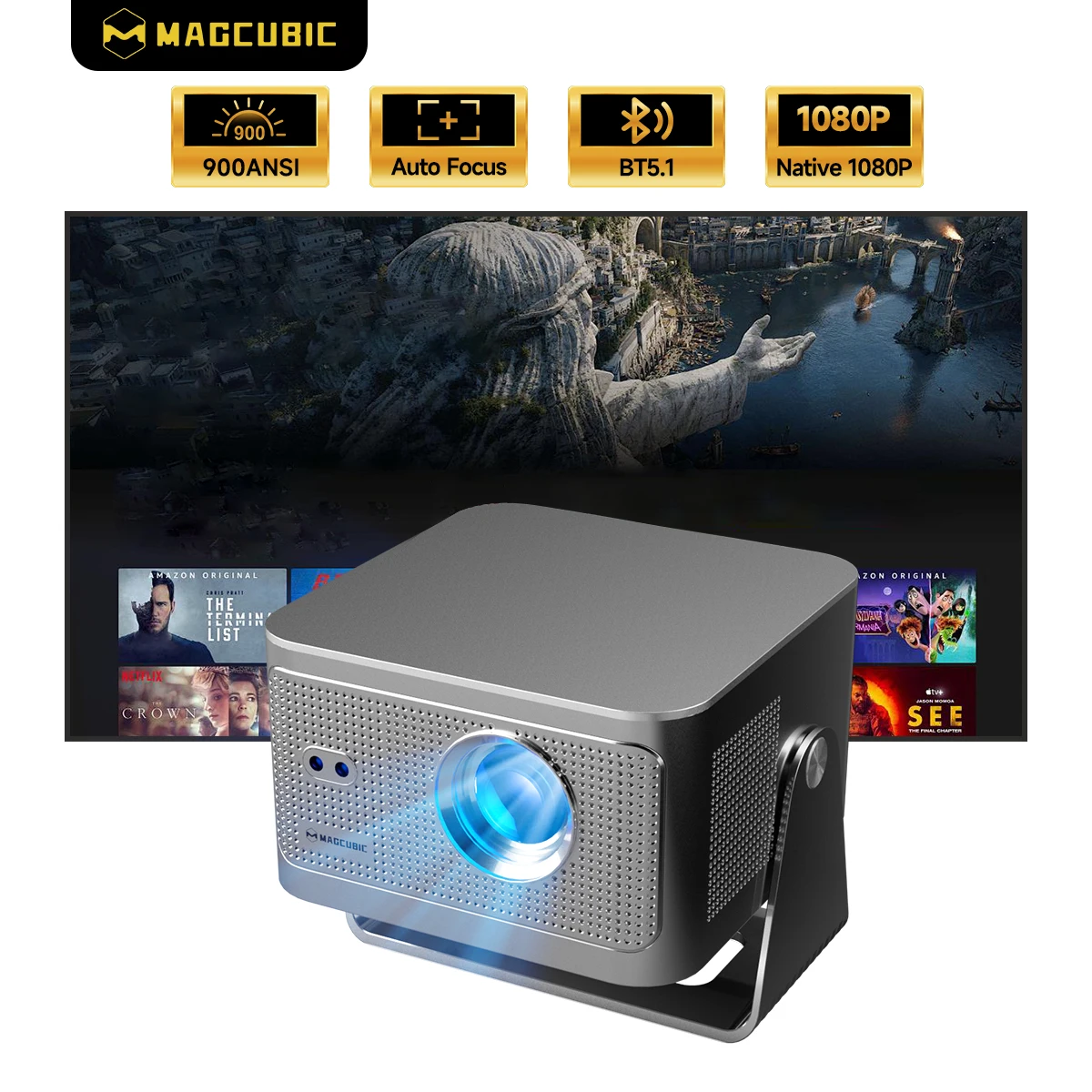 Портативный проектор Magcubic HY350GT 1080P с автофокусом, 900 ANSI люмен, для домашнего кинотеатра — компактный размер для домашних развлечений
Портативный проектор Magcubic HY350GT 1080P с автофокусом, 900 ANSI люмен, для домашнего кинотеатра — компактный размер для домашних развлечений