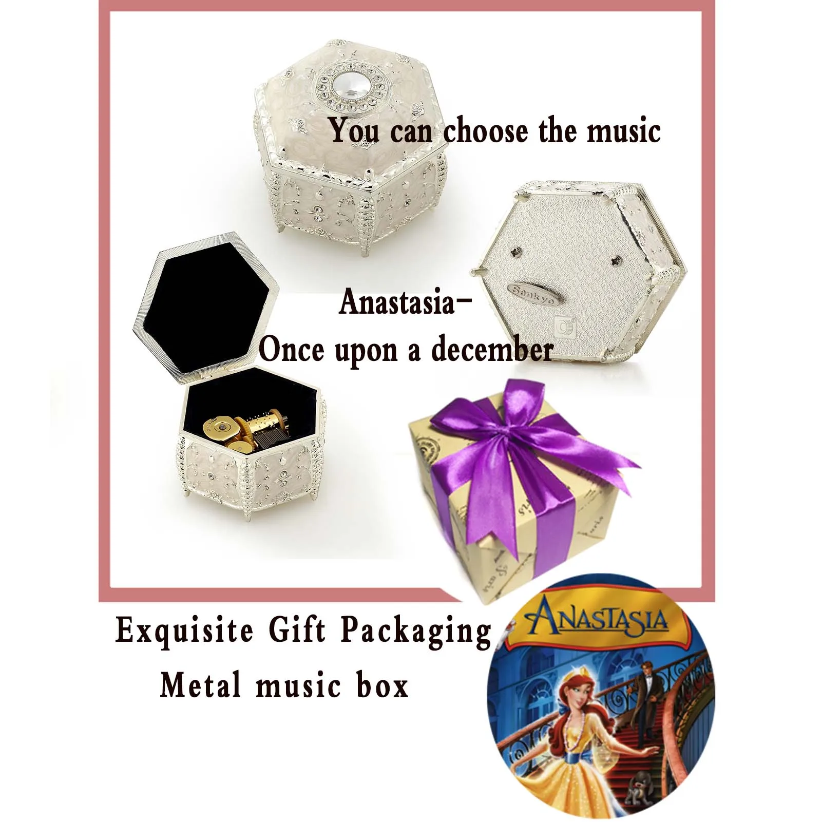 Rosiking Emboss Alloy Metal Music Box ♫ Anastasia-Once upon a december ♫ For Children Christmas Valentines Birthday Gifts
Rosiking Emboss Alloy Metal Music Box ♫ Anastasia-Once upon a december ♫ For Children Christmas Valentines Birthday Gifts