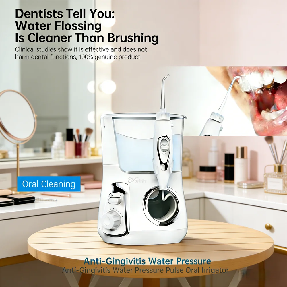 Desktop Water Dental Flosser Electric Oral Care Teeth Cleaning Machine 800ML 10 Modes with 5 Replacement Nozzles
Desktop Water Dental Flosser Electric Oral Care Teeth Cleaning Machine 800ML 10 Modes with 5 Replacement Nozzles