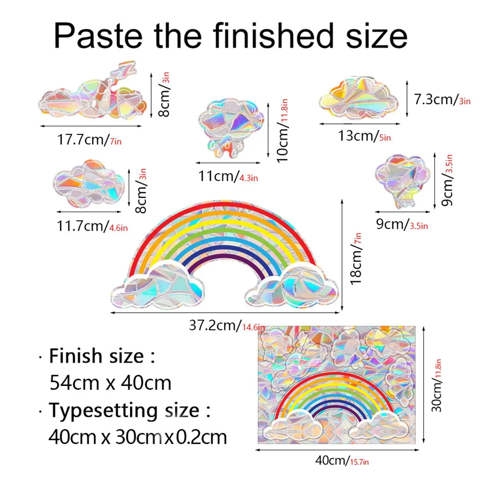 Decorative Clouds Rainbow Window Sticker Static Anti Collision Clings for Prevent Bird Strike Home
Decorative Clouds Rainbow Window Sticker Static Anti Collision Clings for Prevent Bird Strike Home