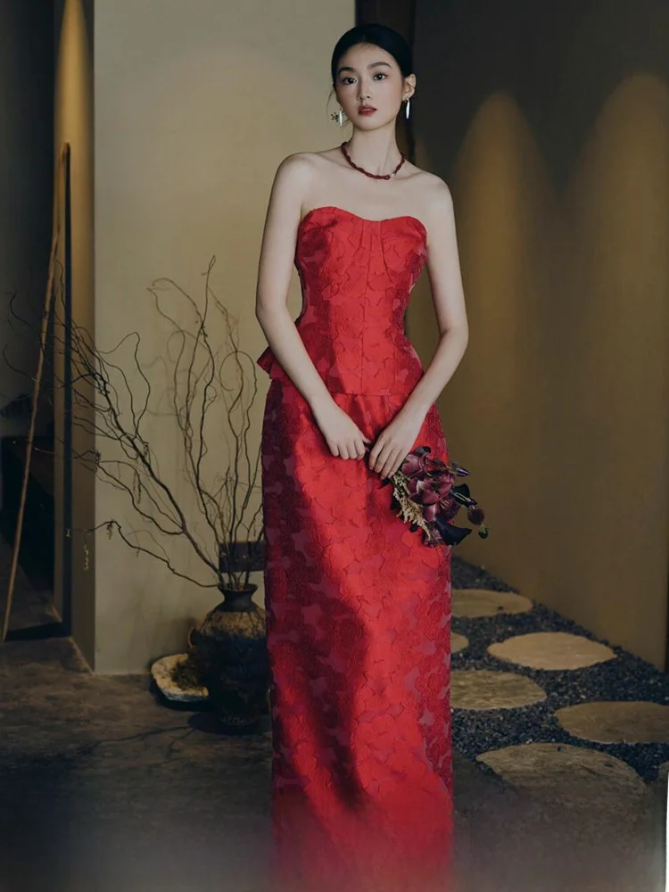 Red Wedding Dr Luxury Sensation Bridesmaid Long Evening Gown Vintage Sle Zipper Bal Neline for Engagement Par P...
Red Wedding Dr Luxury Sensation Bridesmaid Long Evening Gown Vintage Sle Zipper Bal Neline for Engagement Par P...
