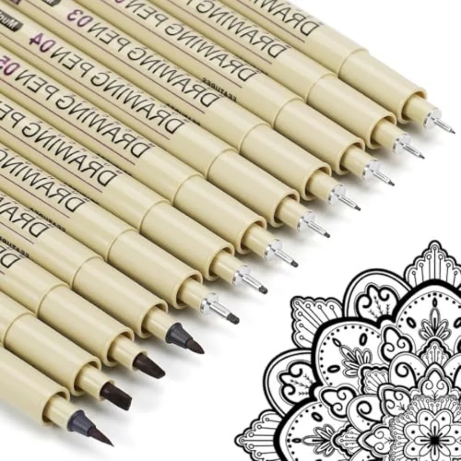 Drawing Pens Micro Fineliner Art Pens: 12 Black Fine Line Markers Art Supplies Adults Artist Sketch Waterproof Archival Ink Wat
Drawing Pens Micro Fineliner Art Pens: 12 Black Fine Line Markers Art Supplies Adults Artist Sketch Waterproof Archival Ink Wat
