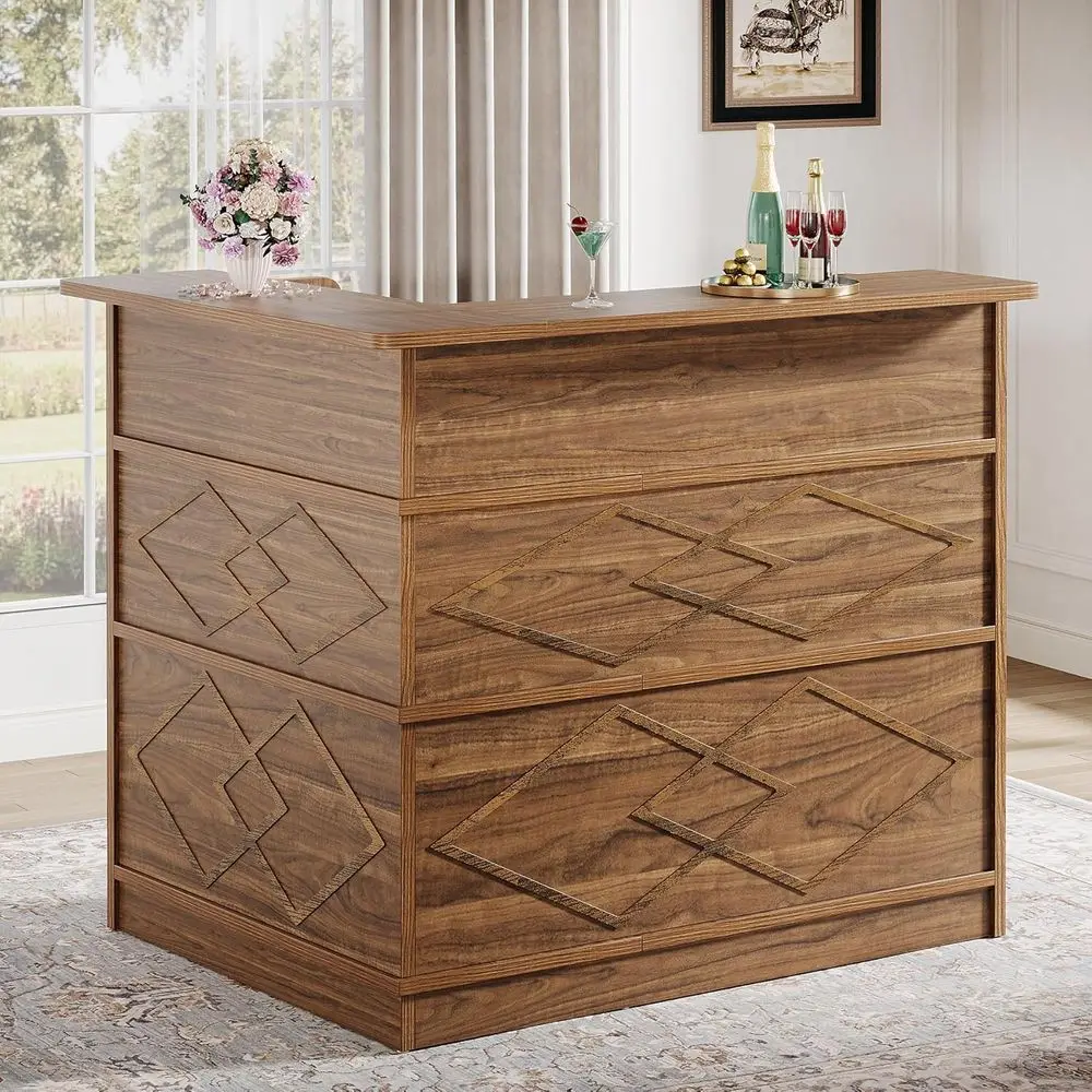 4-х уровневый угловой шкаф для спиртных напитков с местом для хранения и держателем для бокалов, коричневый
4-х уровневый угловой шкаф для спиртных напитков с местом для хранения и держателем для бокалов, коричневый