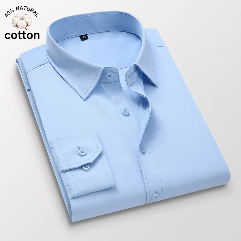 Men's Long-sleeved Shirts Business Classic Basic Cotton Lapel Buttons Formal Wear Shirts White Blue Slim Shirt Plus Size M-8XL
Men's Long-sleeved Shirts Business Classic Basic Cotton Lapel Buttons Formal Wear Shirts White Blue Slim Shirt Plus Size M-8XL