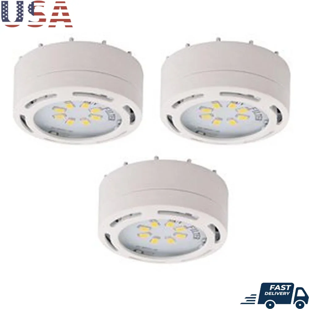3 LED Puck Light 120V 12W White LED Fixture with 24 Panels Ideal Kitchen Lighting
3 LED Puck Light 120V 12W White LED Fixture with 24 Panels Ideal Kitchen Lighting