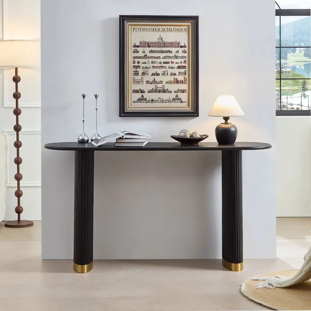 59.1 Inch Black Entryway Table-Modern MDF, Unique Stainless Legs for Living Room/Hallway
59.1 Inch Black Entryway Table-Modern MDF, Unique Stainless Legs for Living Room/Hallway