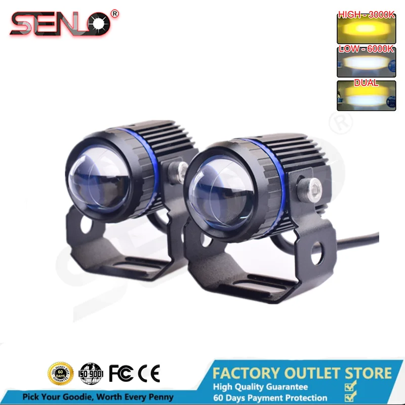 SENLO Motorcycle Mini Driving Light Dual Color for Headlight Auxiliary Spotlight Lamp ATV Scooter Moto Fog Light Accessories 12V
SENLO Motorcycle Mini Driving Light Dual Color for Headlight Auxiliary Spotlight Lamp ATV Scooter Moto Fog Light Accessories 12V