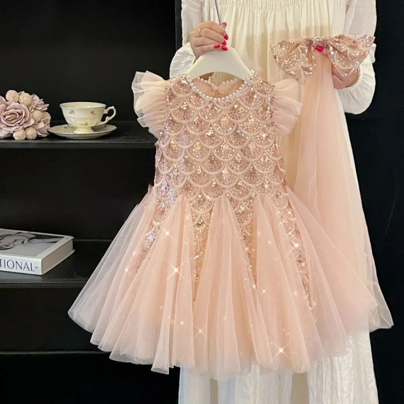 Sequins Mesh Dress For Girls Kids Summer Dress Children Fishtail Gauze Skirt For Party Night Graduation Ceremony Birthday Prom
Sequins Mesh Dress For Girls Kids Summer Dress Children Fishtail Gauze Skirt For Party Night Graduation Ceremony Birthday Prom