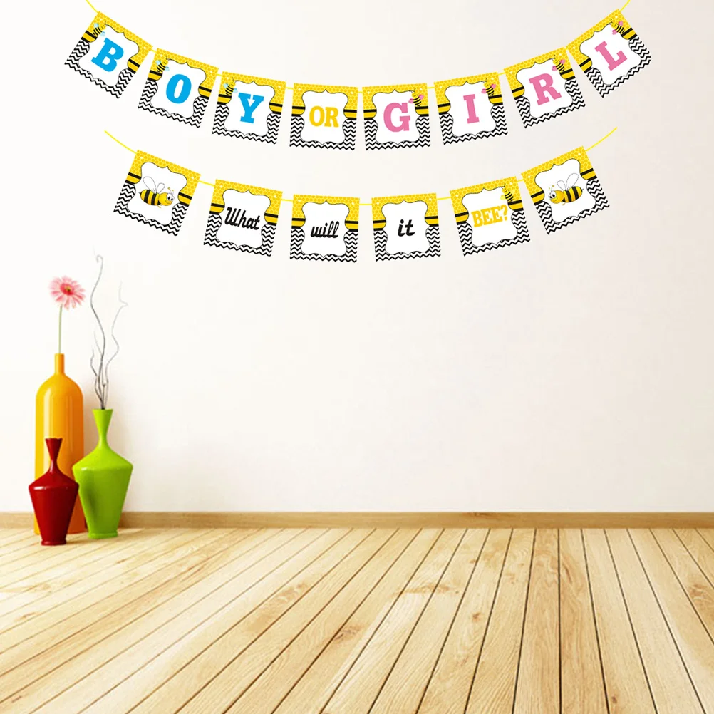 12x12cm Yellow What Will Gender Reveal Banners Set Decorative Buntings Kit for Baby Shower Birthday Party
12x12cm Yellow What Will Gender Reveal Banners Set Decorative Buntings Kit for Baby Shower Birthday Party