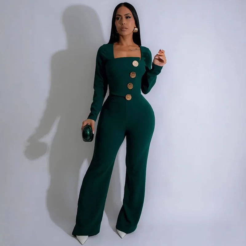 Long Sleeve Square Collar Elegant Romper Jumpsuit Women Patchwork Button Up Office Lady Workwear One Pieces Overalls Club Outfit
Long Sleeve Square Collar Elegant Romper Jumpsuit Women Patchwork Button Up Office Lady Workwear One Pieces Overalls Club Outfit