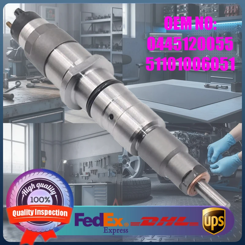 High Quality Diesel Common Rail Injector 0445120055 0986435671 51101006051 for MAN TGA TGL TGM Diesel Engine
High Quality Diesel Common Rail Injector 0445120055 0986435671 51101006051 for MAN TGA TGL TGM Diesel Engine