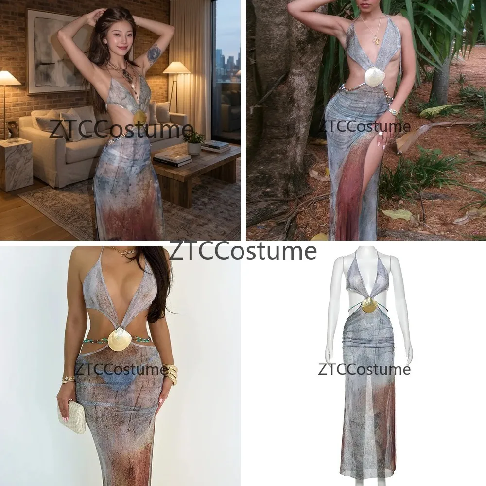 Cosplay Hollow Out Beach Dress Women Elegant Cover Up Sexy Long Halter Bandage V Neck Backless Split Vestido
Cosplay Hollow Out Beach Dress Women Elegant Cover Up Sexy Long Halter Bandage V Neck Backless Split Vestido