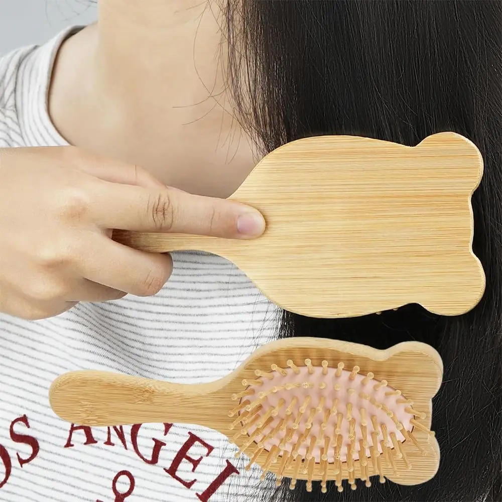 New with Air Cushion Bamboo Hair Brush Bear Ear Design Natural Wooden Paddle Detangling Brush for Women and Kids
New with Air Cushion Bamboo Hair Brush Bear Ear Design Natural Wooden Paddle Detangling Brush for Women and Kids