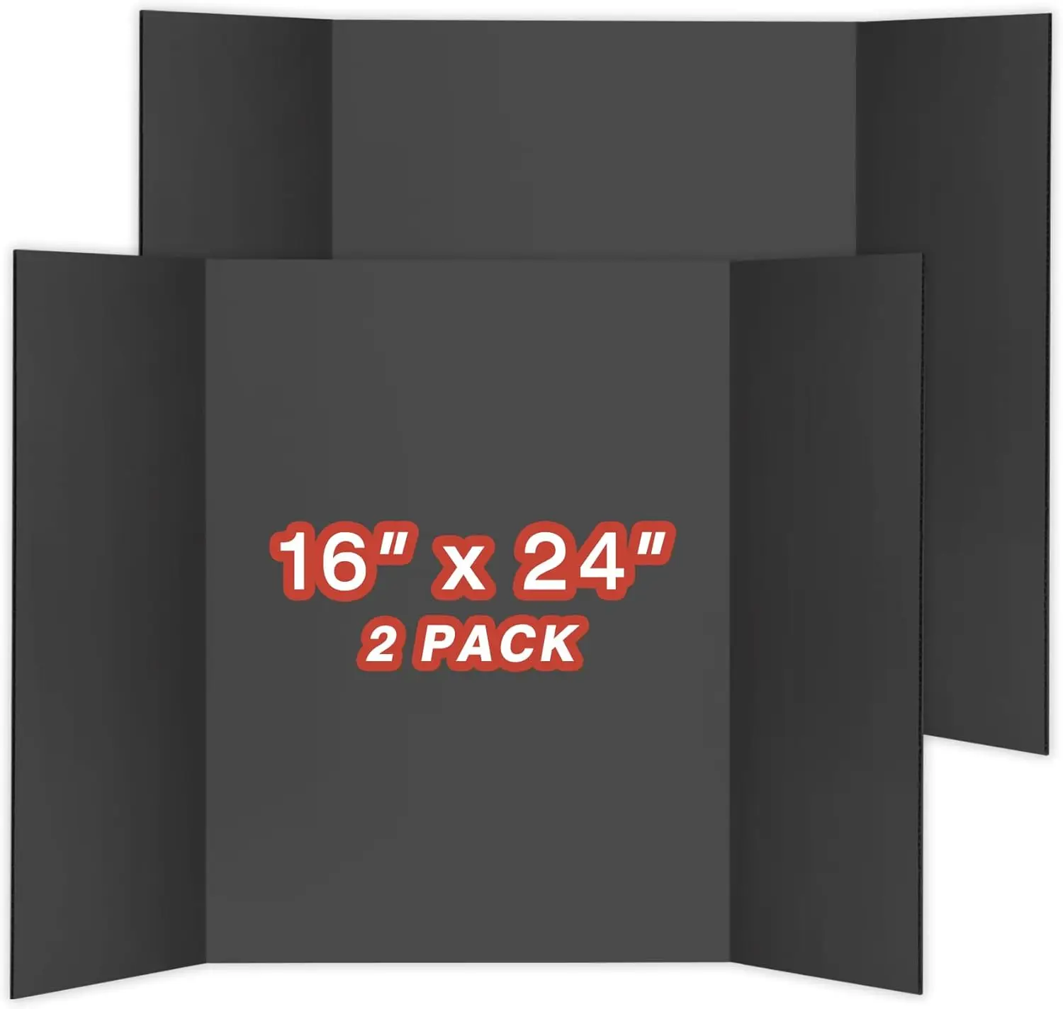 Mini Trifold Poster Board 16x24 Black 2 Pack for School Projects and Displays
Mini Trifold Poster Board 16x24 Black 2 Pack for School Projects and Displays