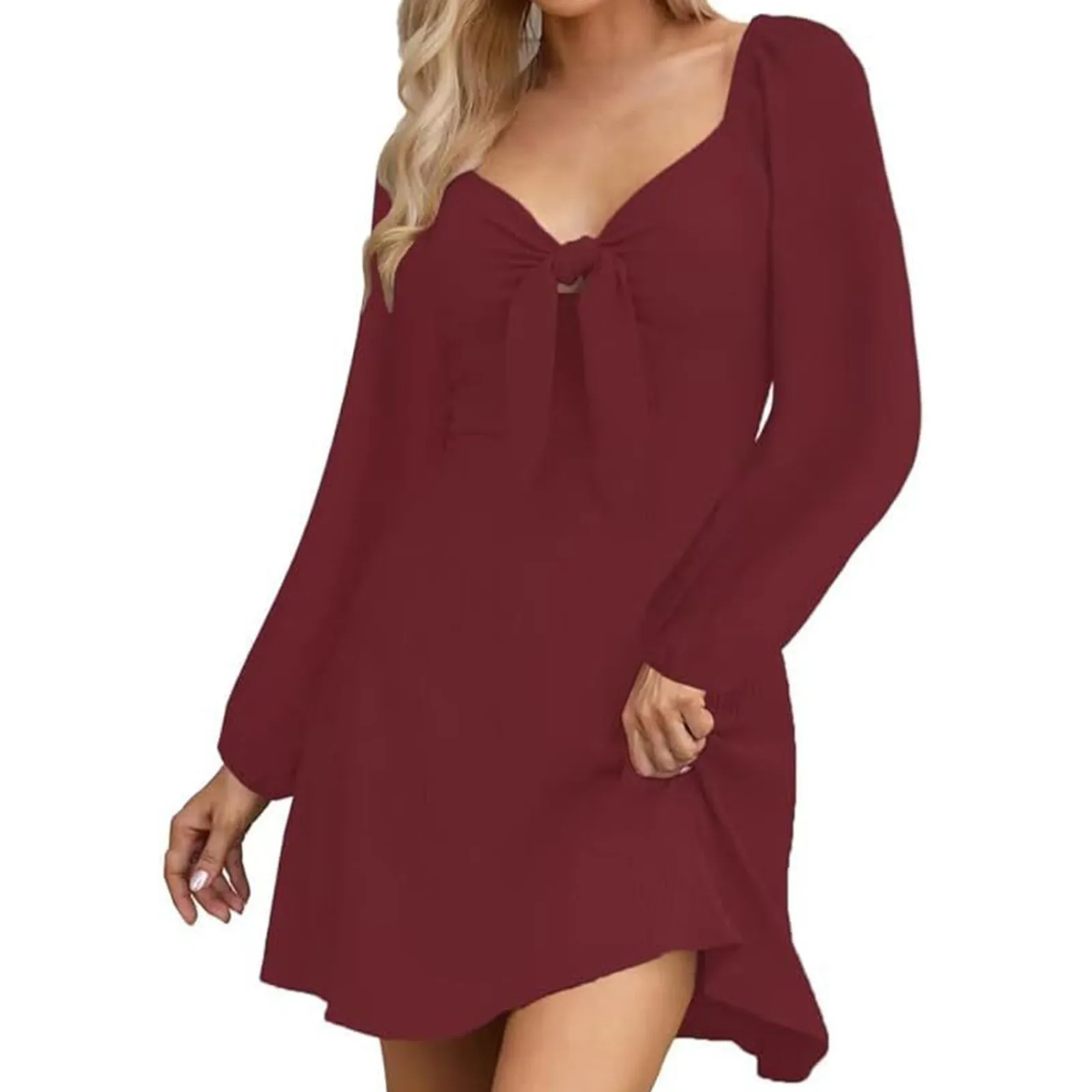 Sexy V-neck Long Sleeve Short Jumpsuit Women Elegant Bow Tie-up Waist Fashion Temperament Romper Office Short Dress
Sexy V-neck Long Sleeve Short Jumpsuit Women Elegant Bow Tie-up Waist Fashion Temperament Romper Office Short Dress