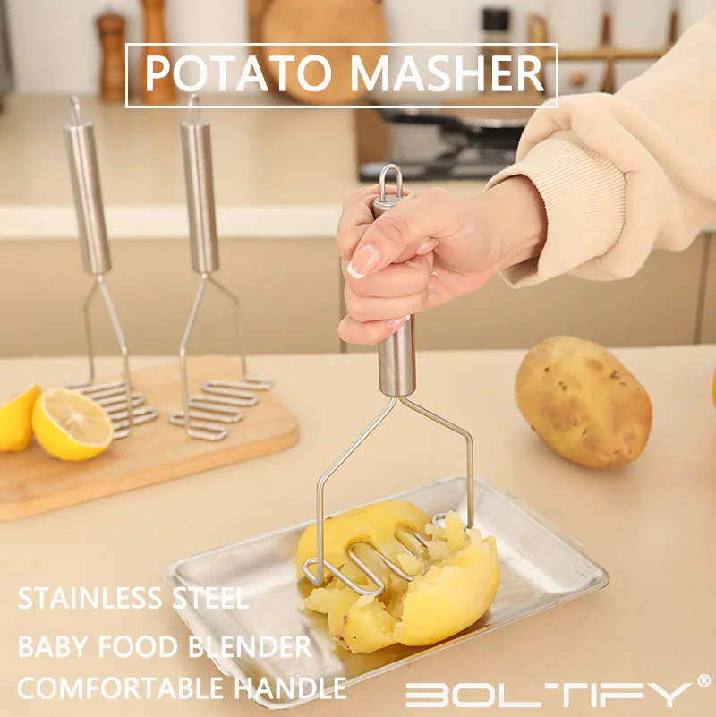 Manual Stainless Steel Potato Masher Fruit Vegetable Pressure Mud Machine Kitchen Children Food Crusher Complementary Gadget
Manual Stainless Steel Potato Masher Fruit Vegetable Pressure Mud Machine Kitchen Children Food Crusher Complementary Gadget