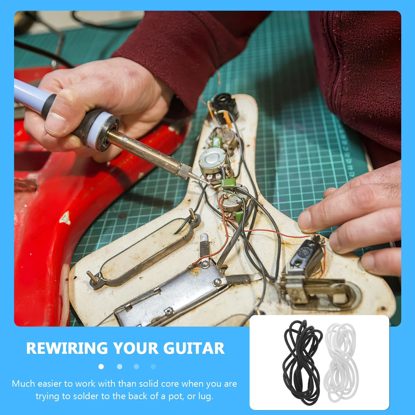 Cloth Copper Wire 1M 32Feet Pushback for Guitar Pickup Connection Vintage 22AWG DJ Accessory Black White Hot Ground Solder
Cloth Copper Wire 1M 32Feet Pushback for Guitar Pickup Connection Vintage 22AWG DJ Accessory Black White Hot Ground Solder