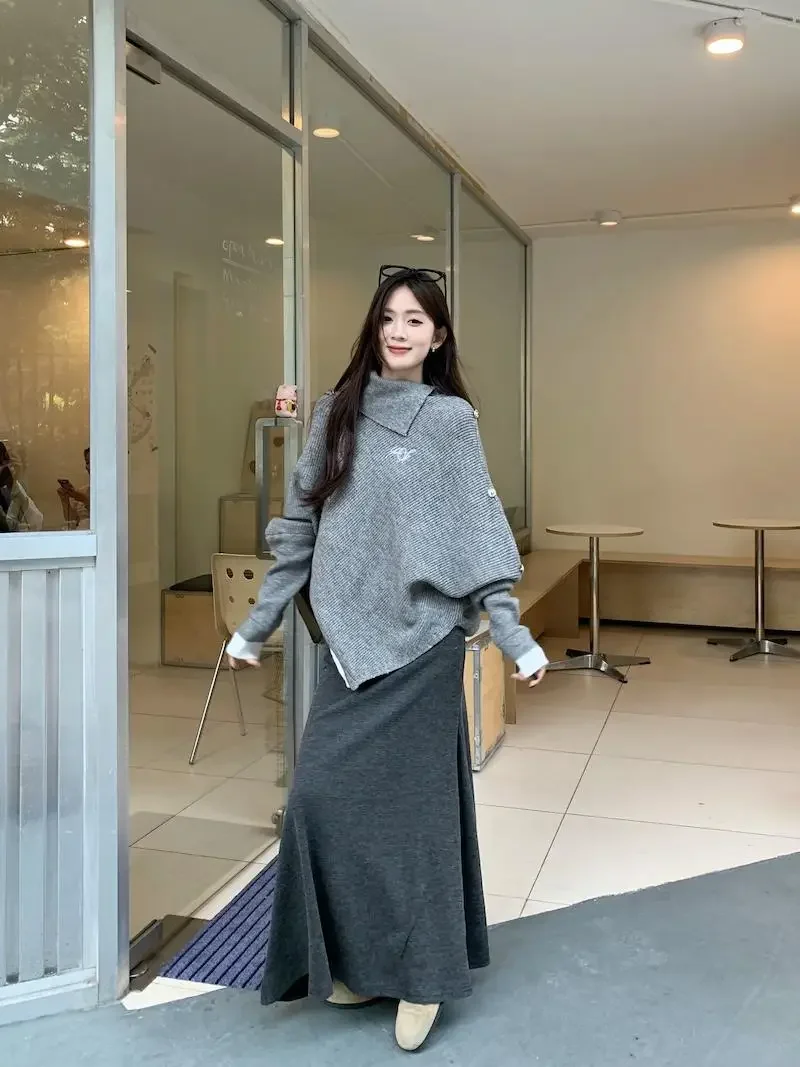 Korean Fashion Autumn New Women Two Piece Skirt Sets Knitted Irregular Long Sleeve Loose Sweater + A Line Long Skirt Outfits
Korean Fashion Autumn New Women Two Piece Skirt Sets Knitted Irregular Long Sleeve Loose Sweater + A Line Long Skirt Outfits