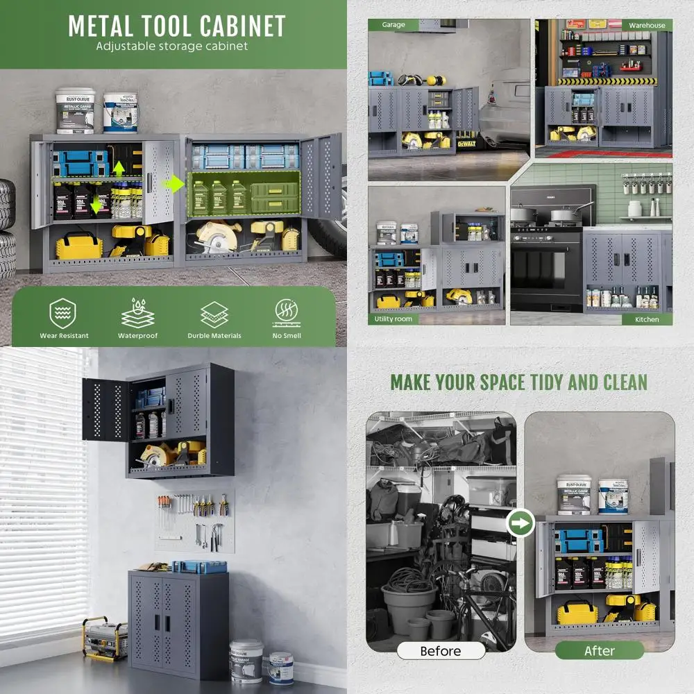 Sturdy Steel Wall Cabinet with Adjustable Shelves for Heavy-Duty Storage in Workshops, Garages, and Kitchens
Sturdy Steel Wall Cabinet with Adjustable Shelves for Heavy-Duty Storage in Workshops, Garages, and Kitchens