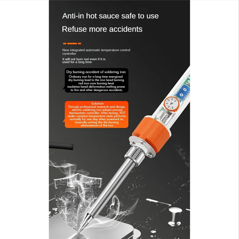 YHYS 907S Тип внутреннего нагрева Паяльник 60 Вт Термостат Домашний набор Ремонт пайки Вилка европейского стандарта
YHYS 907S Тип внутреннего нагрева Паяльник 60 Вт Термостат Домашний набор Ремонт пайки Вилка европейского стандарта
