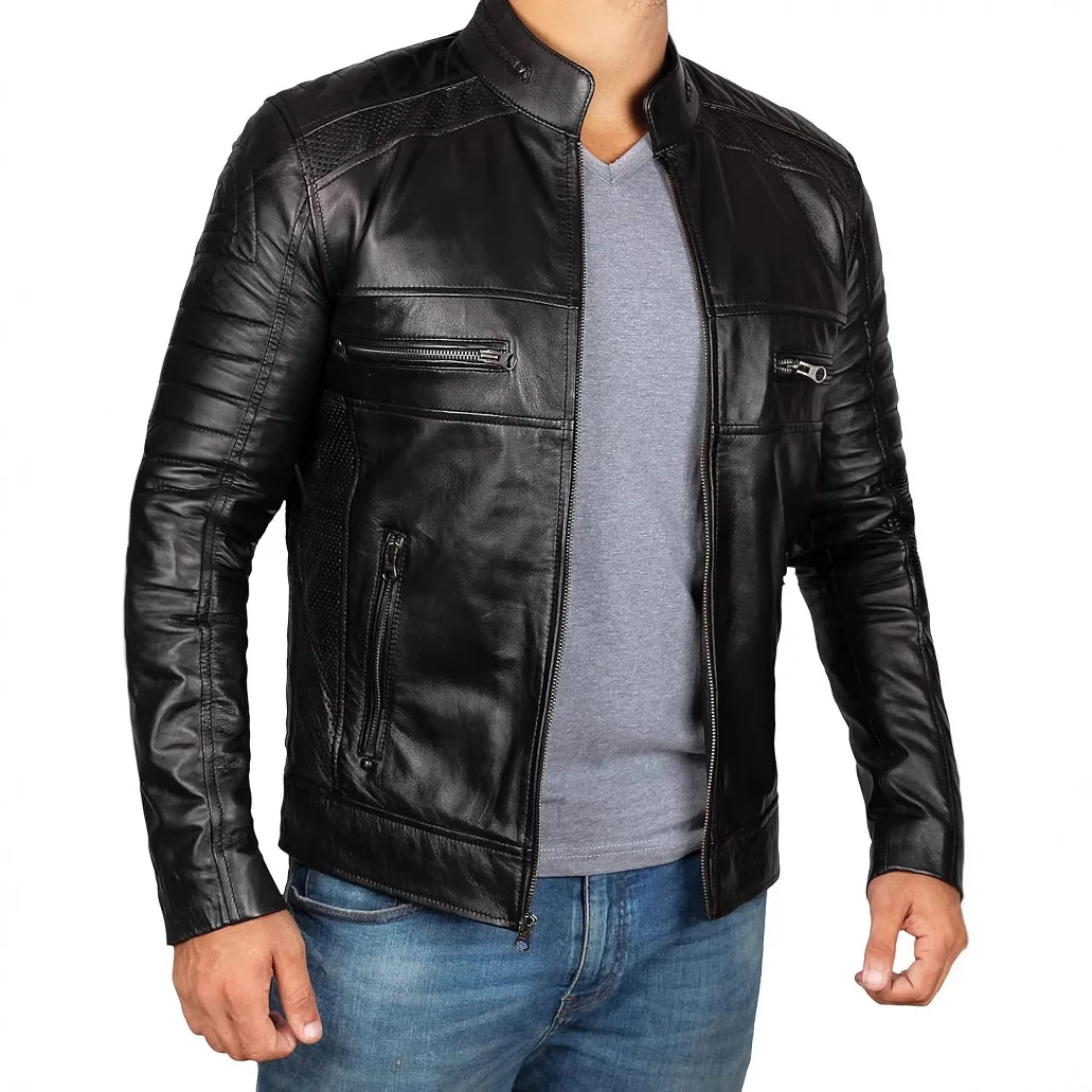 Leather Jacket Men Quilted Cafe Racer Leather Jackets For Men Standing Collar Punk Men's Motorcycle Leather Jacket Jacket
Leather Jacket Men Quilted Cafe Racer Leather Jackets For Men Standing Collar Punk Men's Motorcycle Leather Jacket Jacket