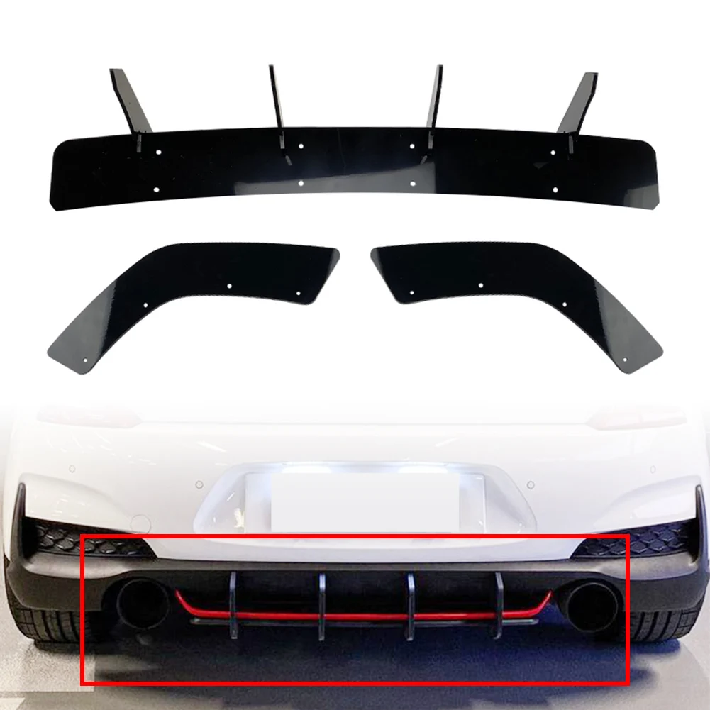 3Pcs Black Car Rear Bumper Diffuser Shark Fin Lip Body Kit For Hyundai I30N MK3 Hatchback 2017 2018 2019
3Pcs Black Car Rear Bumper Diffuser Shark Fin Lip Body Kit For Hyundai I30N MK3 Hatchback 2017 2018 2019