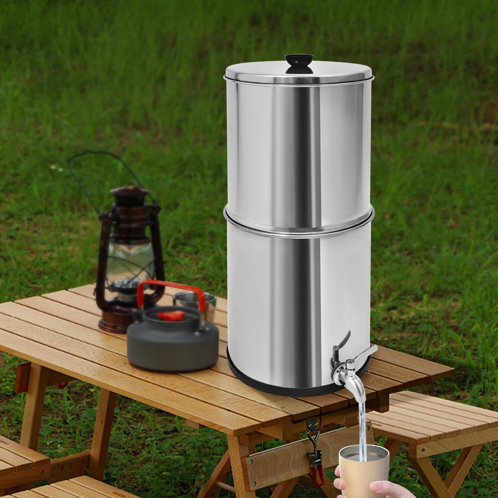 Stainless Steel Column Gravity-Fed Water Filter 8.5L Countertop Water Purification System with 2 Carbon Filters for Home, Office
Stainless Steel Column Gravity-Fed Water Filter 8.5L Countertop Water Purification System with 2 Carbon Filters for Home, Office