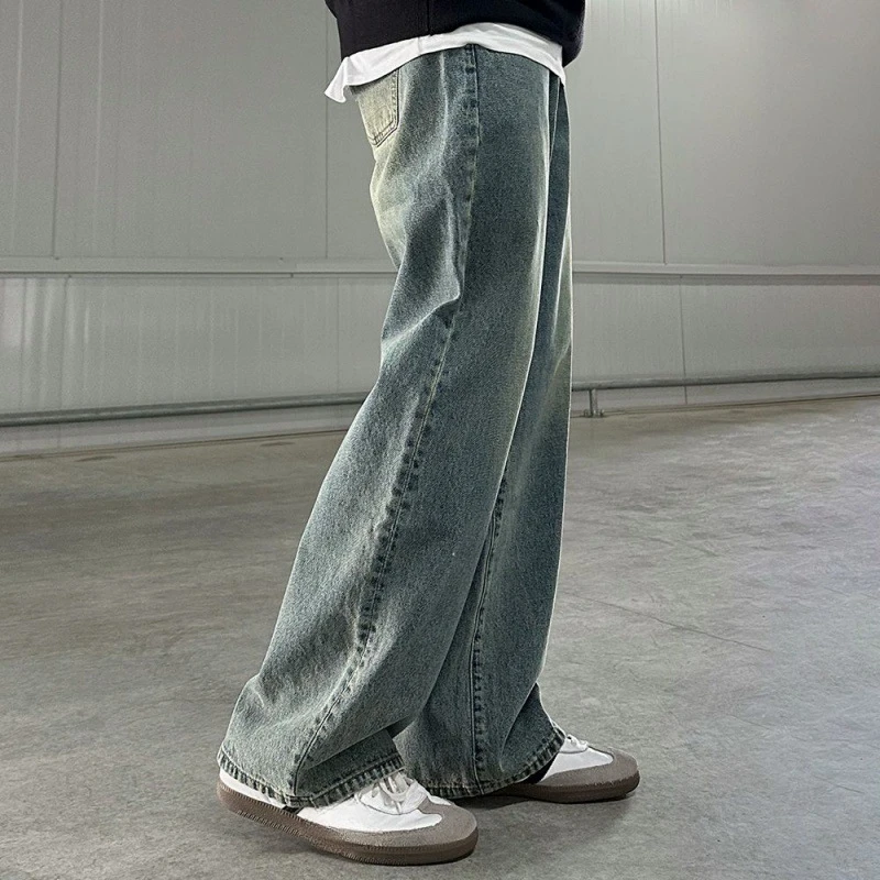 Korean-style Retro Washed and Distressed Jeans. New Autumn Style Loose Wide-leg Straight Tube Casual Trousers for Men. M-XXL
Korean-style Retro Washed and Distressed Jeans. New Autumn Style Loose Wide-leg Straight Tube Casual Trousers for Men. M-XXL